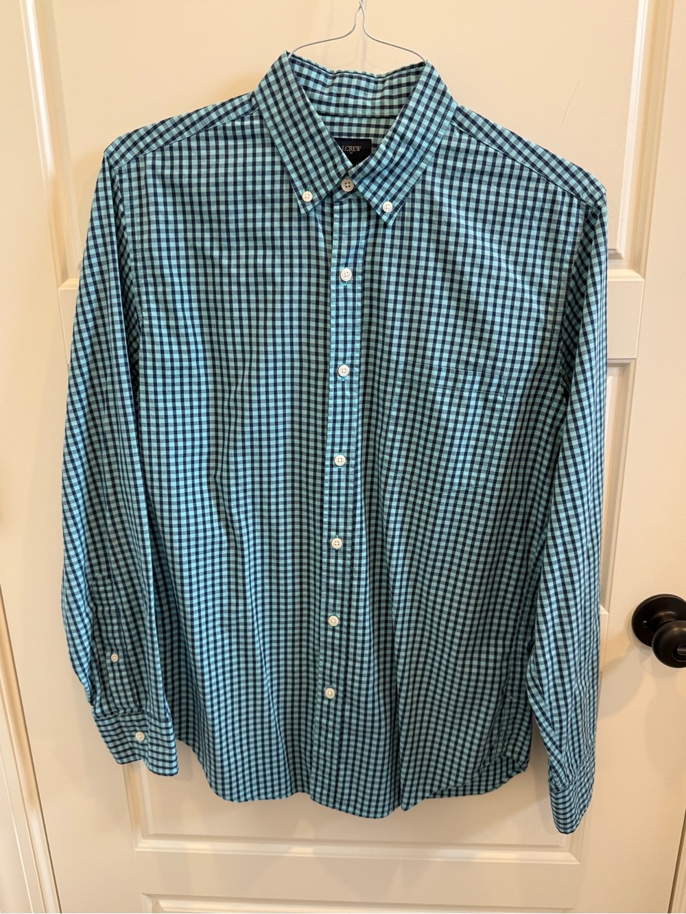 J Crew Teal Checkered Shirt